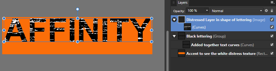 distressed text
