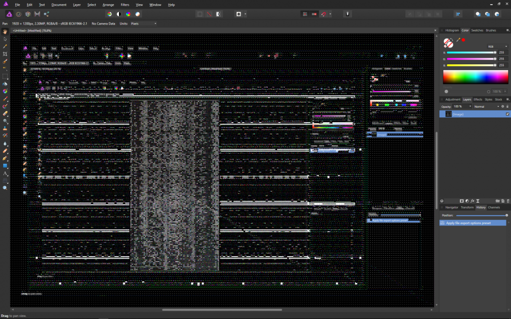 Image corruption in display, Win 10, 1.6.4.104, new NVidia driver Pre