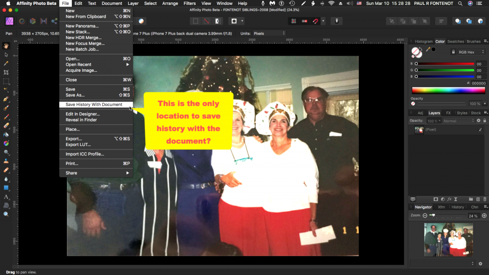 ADDITIONAL "EXPORT HISTORY WITH DOCUMENT" LOCATIONS Feedback for the