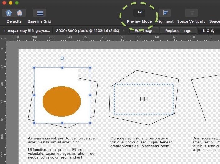 UI :: "Transparent background" toggle OFF with "Preview Mode