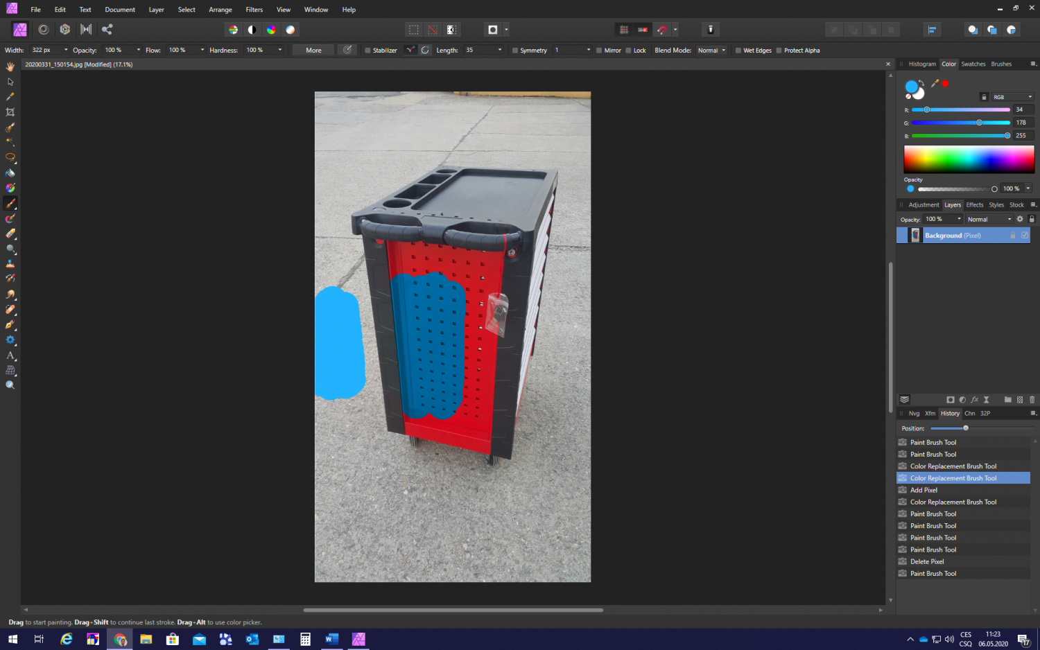 Color replacement brush tool unable to reach the correct color Pre
