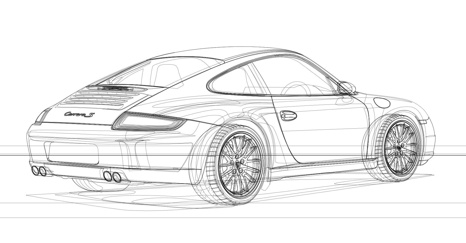 Porsche 911 Carrera 4S Realistic Car Sketch by AmateurCartist on DeviantArt