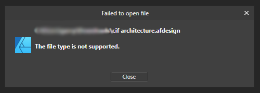 afdesigner file type not supported? - Pre-V2 Archive of Affinity on Desktop  Questions (macOS and Windows) - Affinity