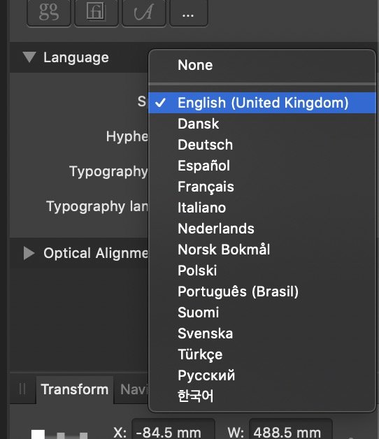 Changing Spell Checking Language From Uk To Us English Affinity On Desktop Questions Mac And Windows Affinity Forum