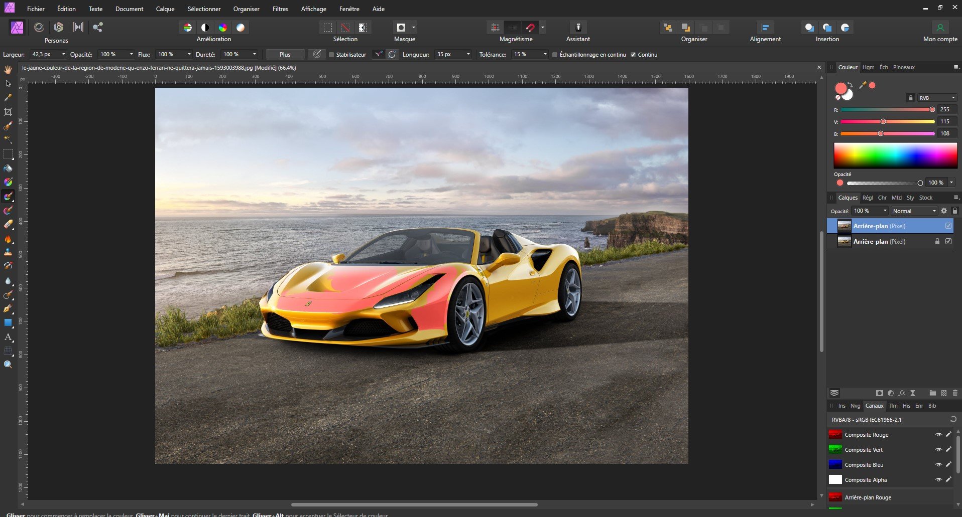 Problem with color replacement brush PreV2 Archive of Affinity on
