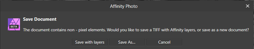 Affinity Photo Save/Export Behavior. - Pre-V2 Archive of Affinity on