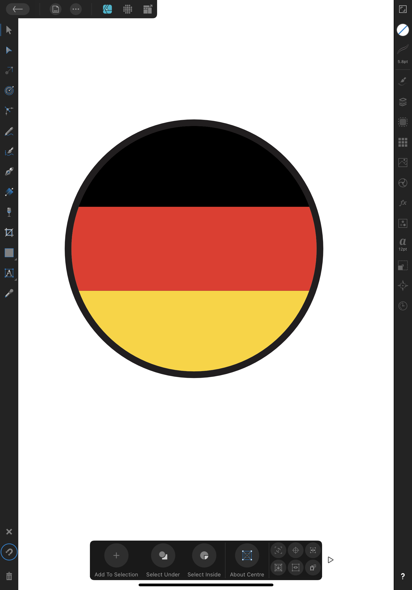 Simple Circular Flag with 3 Horizontal Stripes. PreV2 Archive of