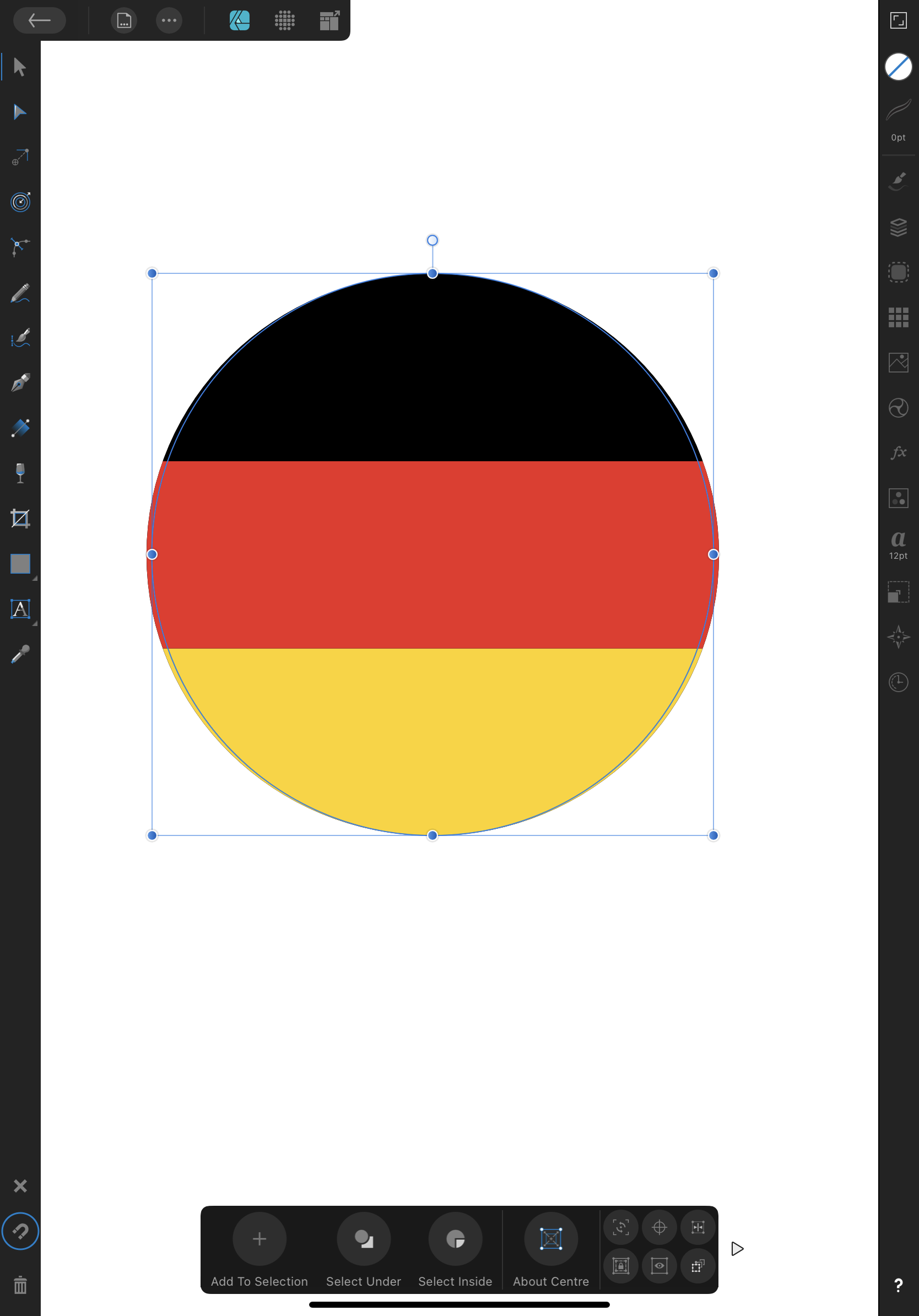 Simple Circular Flag with 3 Horizontal Stripes. PreV2 Archive of