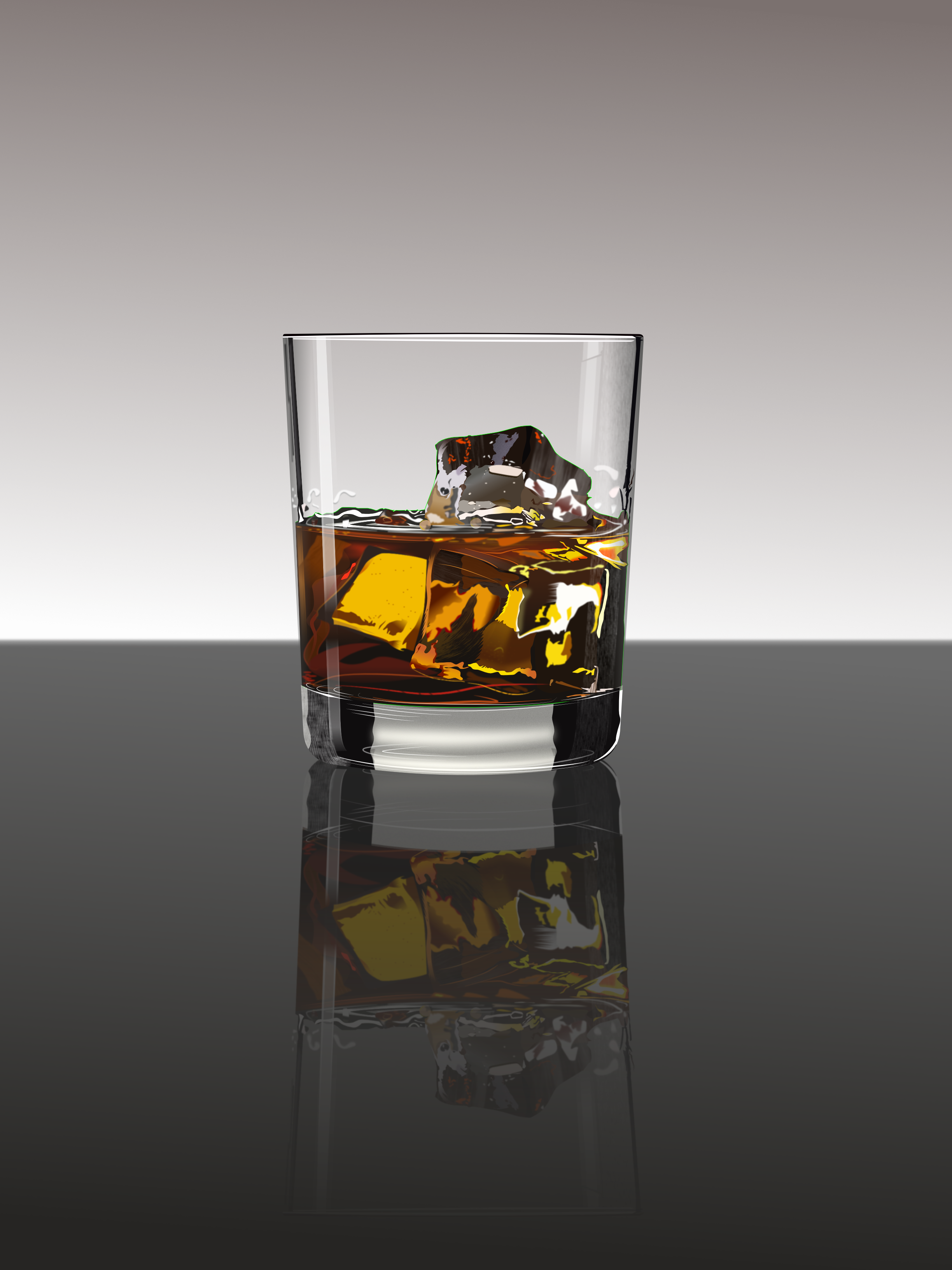 A Clear Glass with Rum and Coke Inside · Creative Fabrica