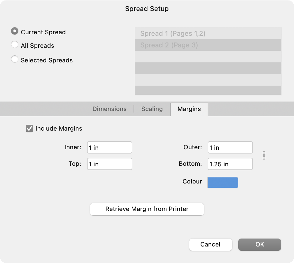 Designer use own margins from printer PreV2 Archive of Affinity on