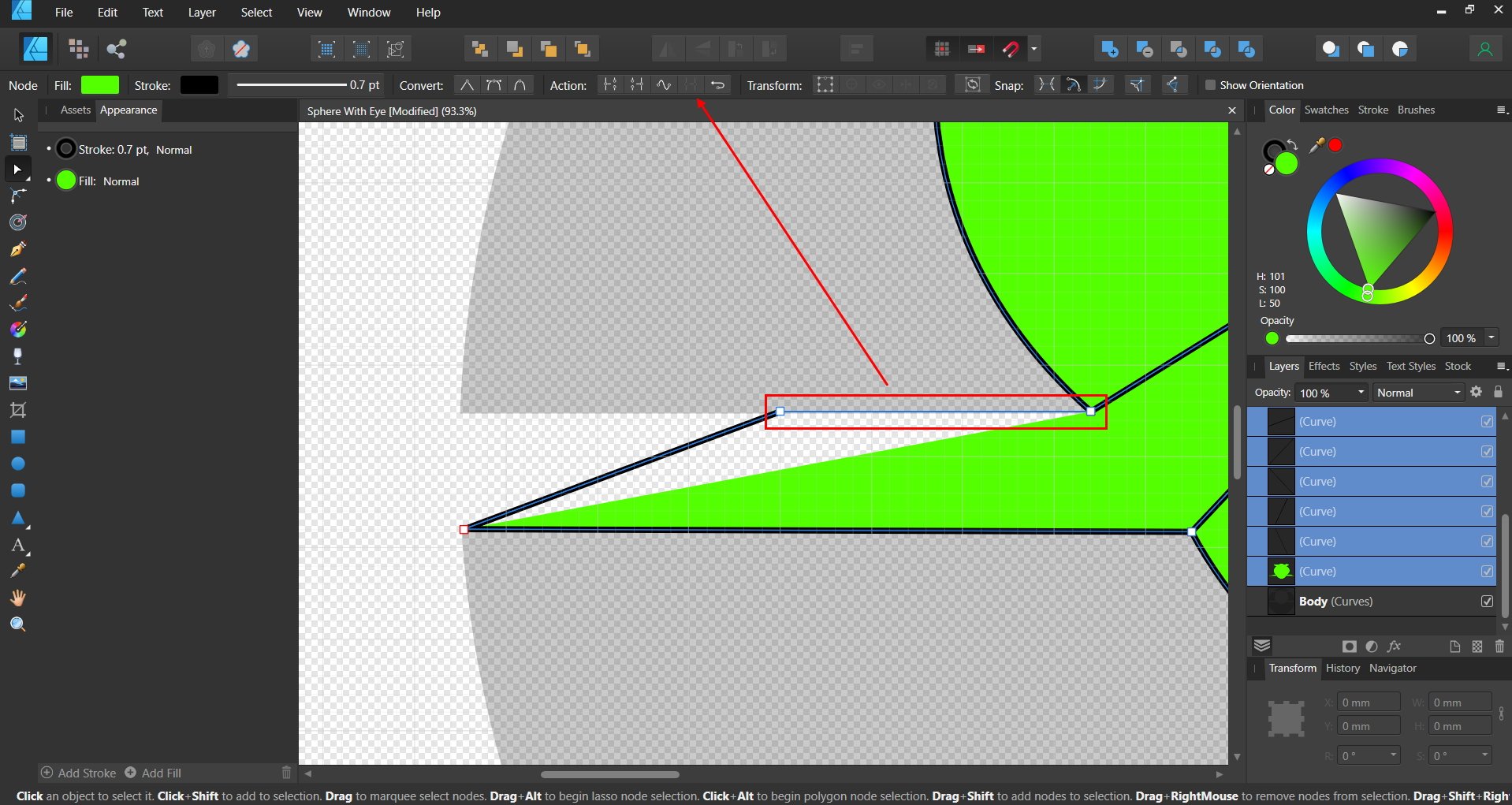 Color fill is not filling in a particular corner of my design (Screen ...