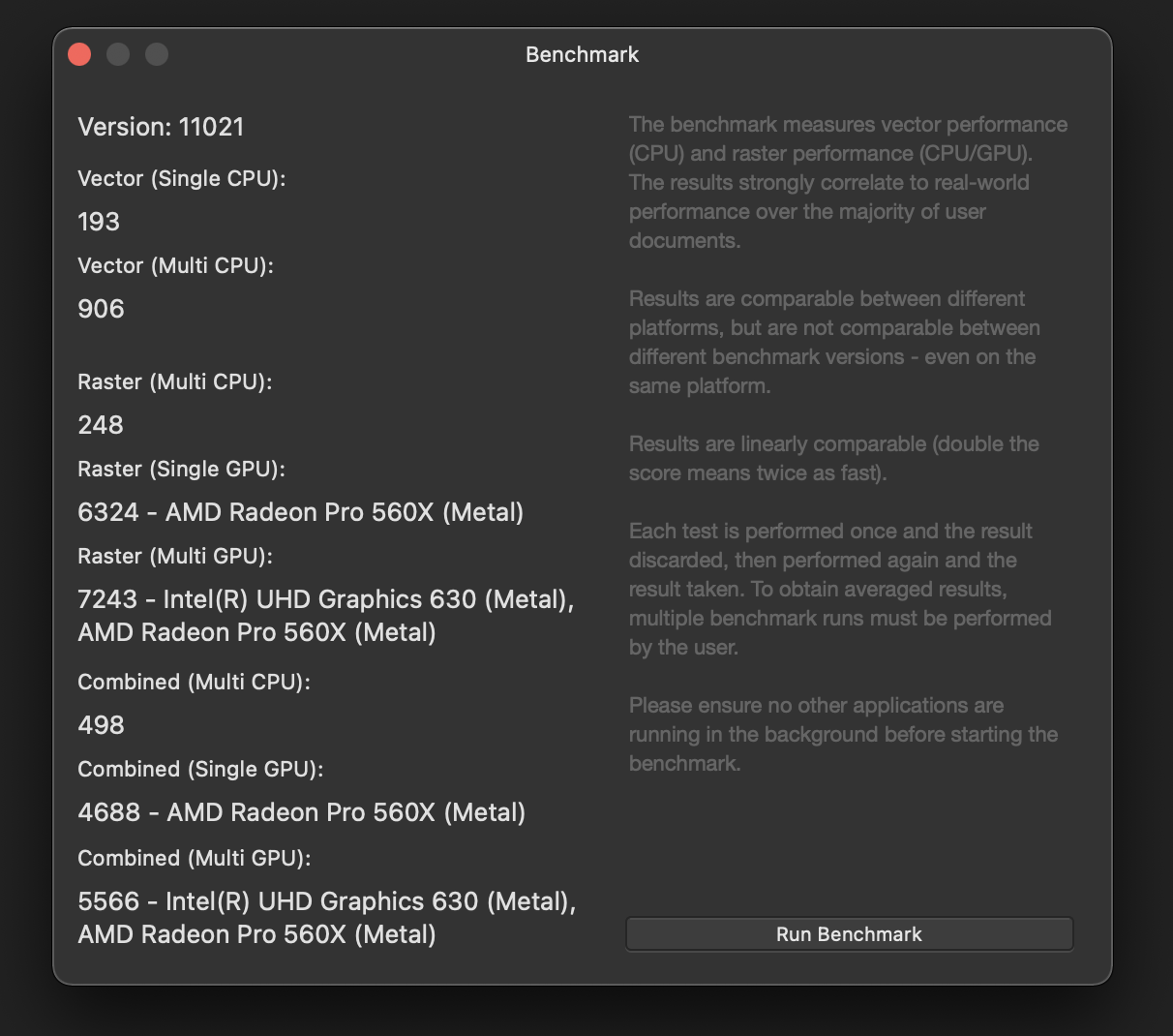 Radeon pro store 560 x benchmark