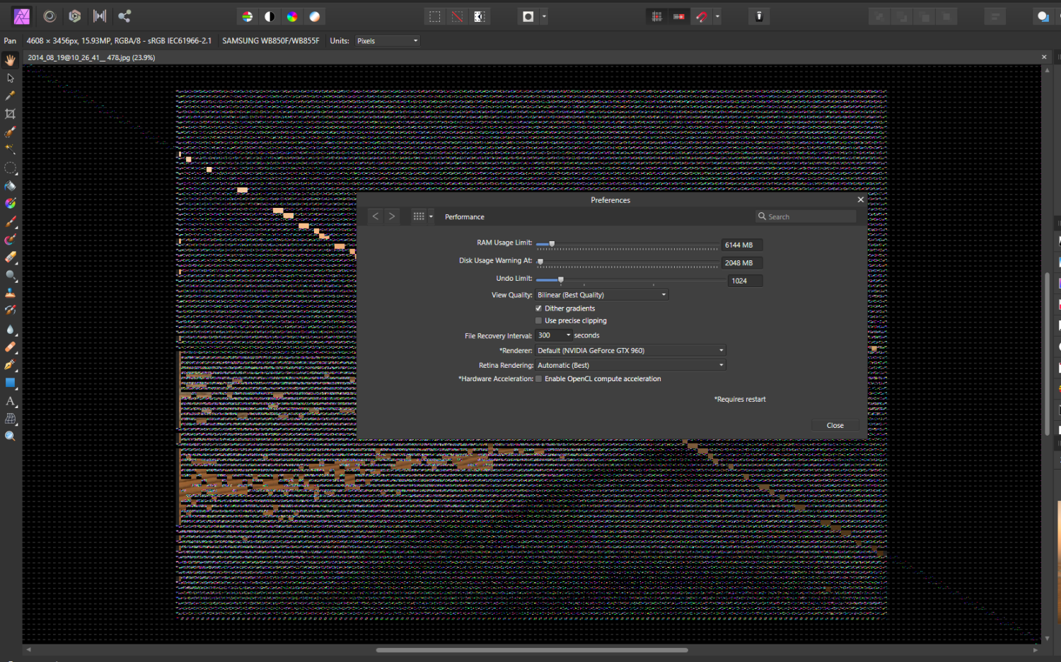 Main Display Not showing Image V1 Bugs found on Windows Affinity