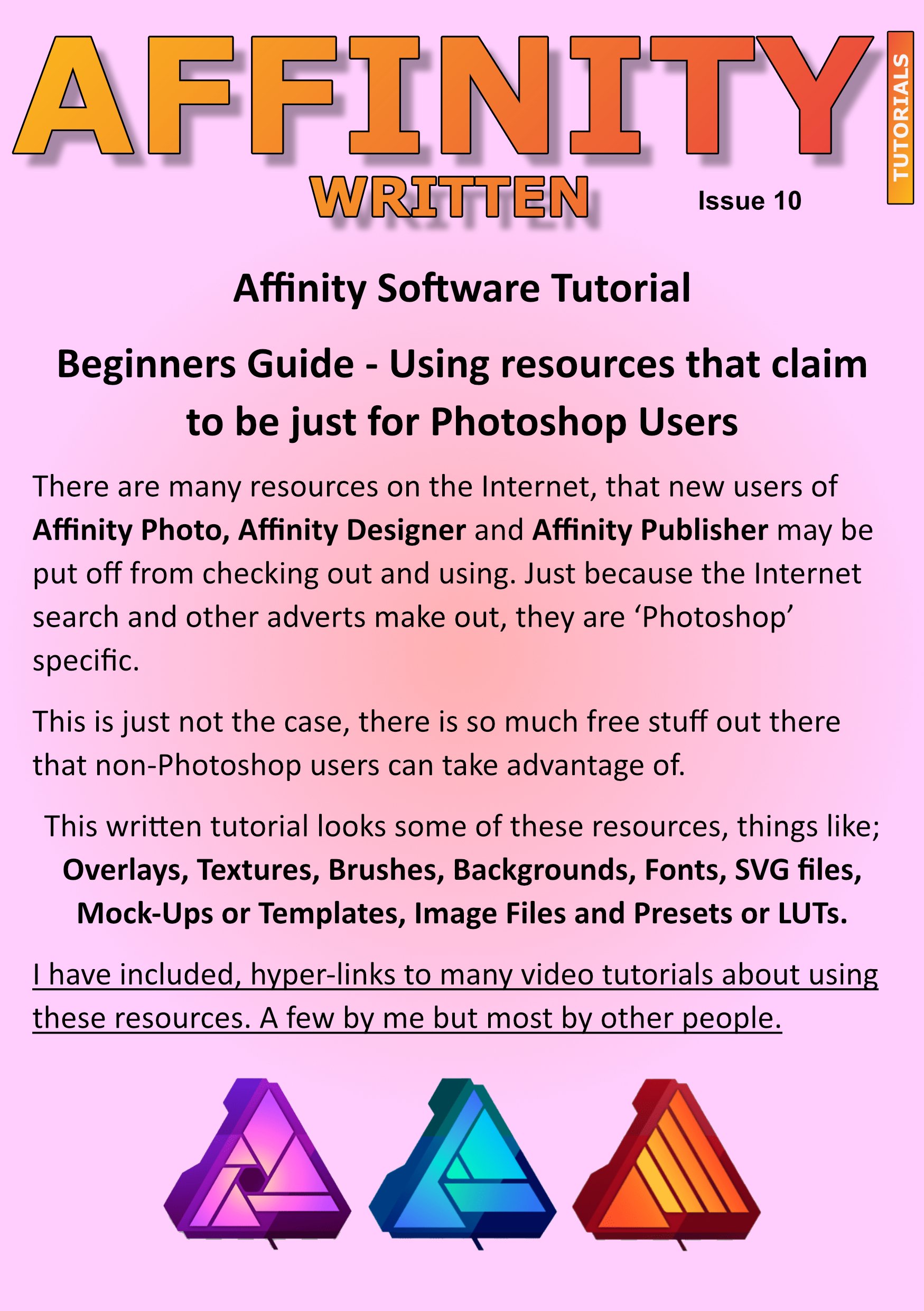 Written Tutorials to download - Page 4 - Tutorials (Staff and Customer  Created Tutorials) - Affinity | Forum