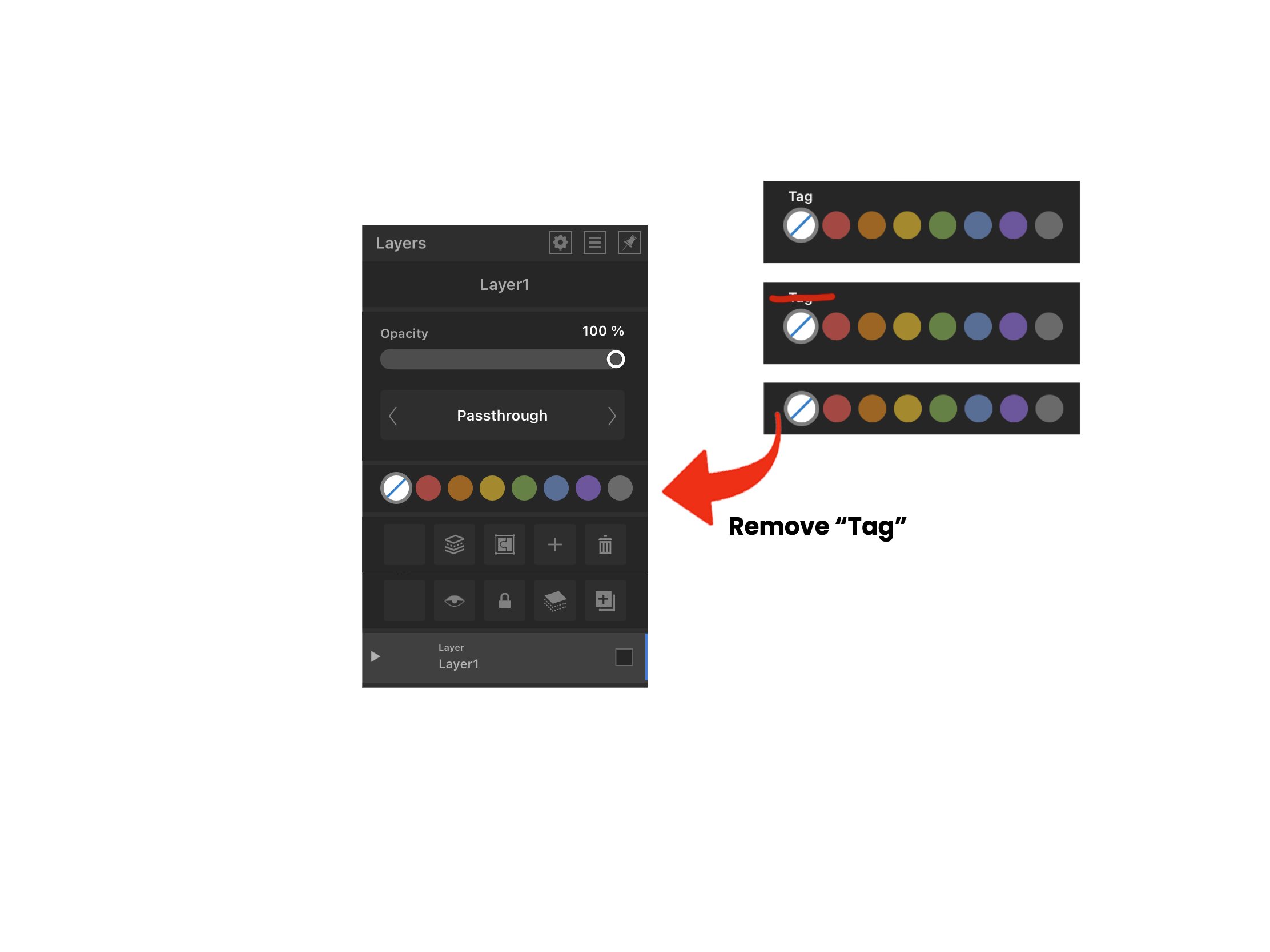 Remove the word "Tag" from the tag colors. Feedback for Affinity