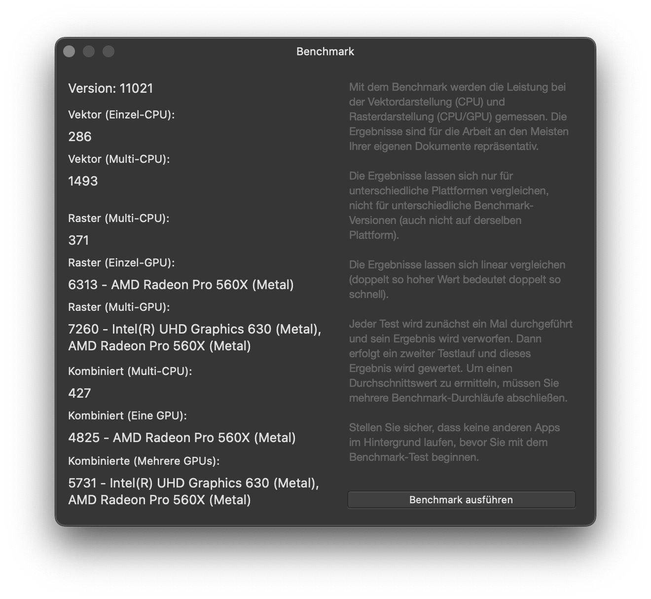 Radeon pro clearance 560 x benchmark