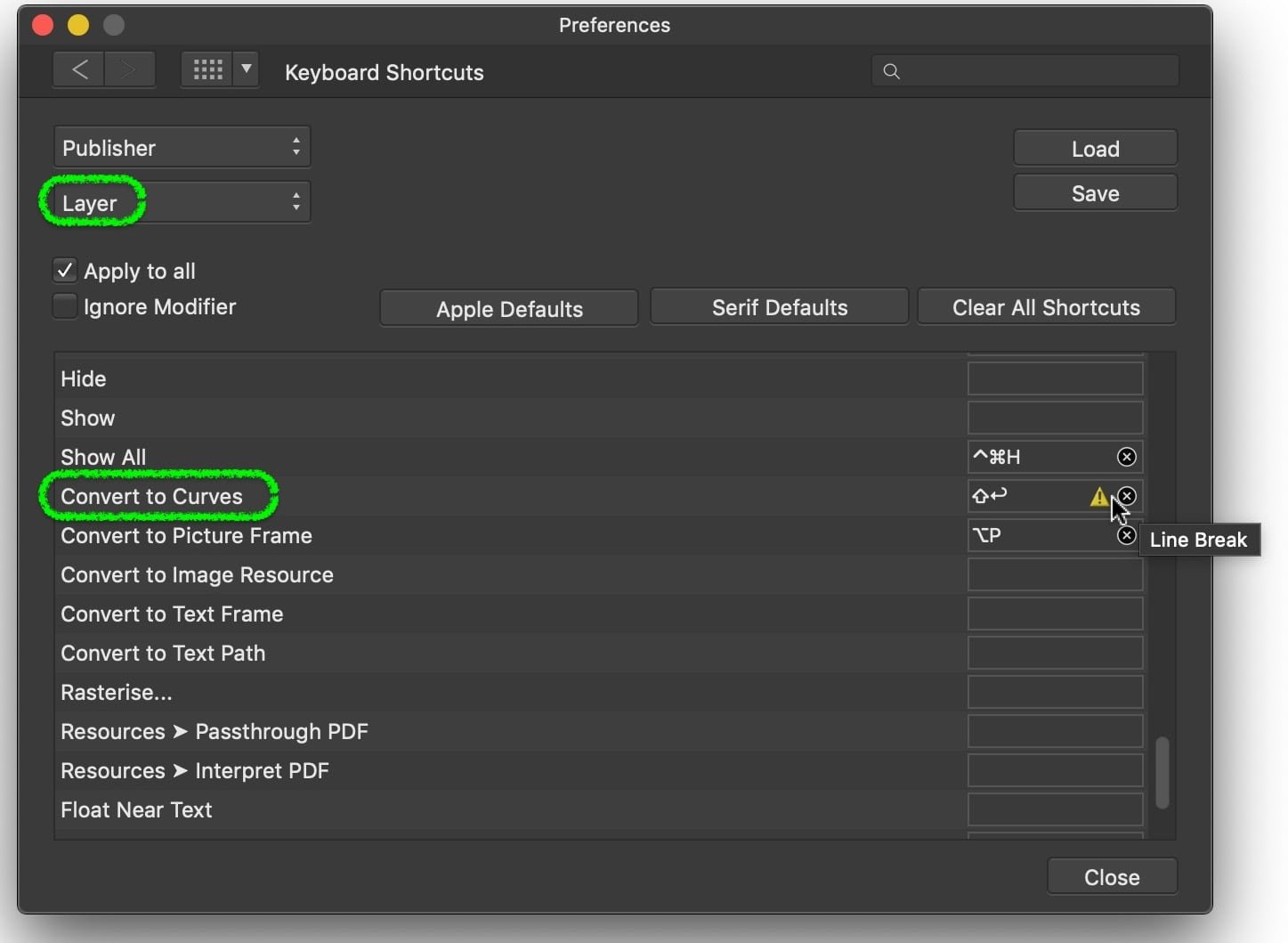 Shortcut to break text howto affinity on desktop questions macos and windows affinity 