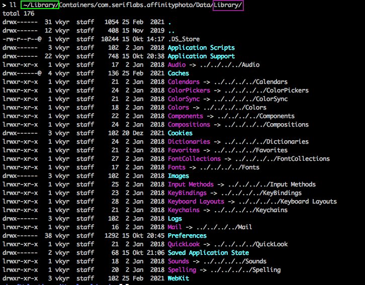 Transfer Affinity Photo export persona presets from one Mac to the