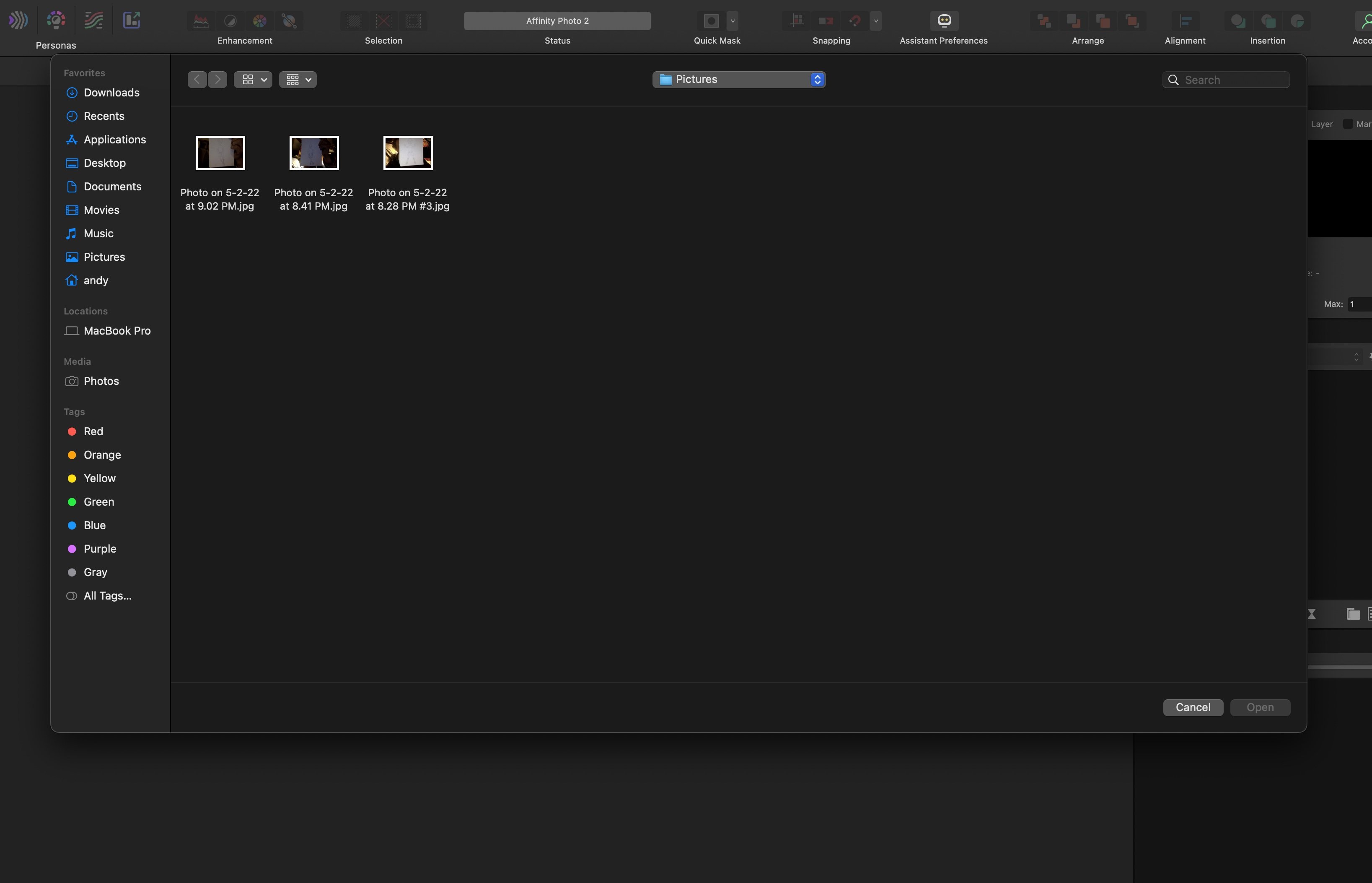 Icon size for preview affinity on desktop questions macos and