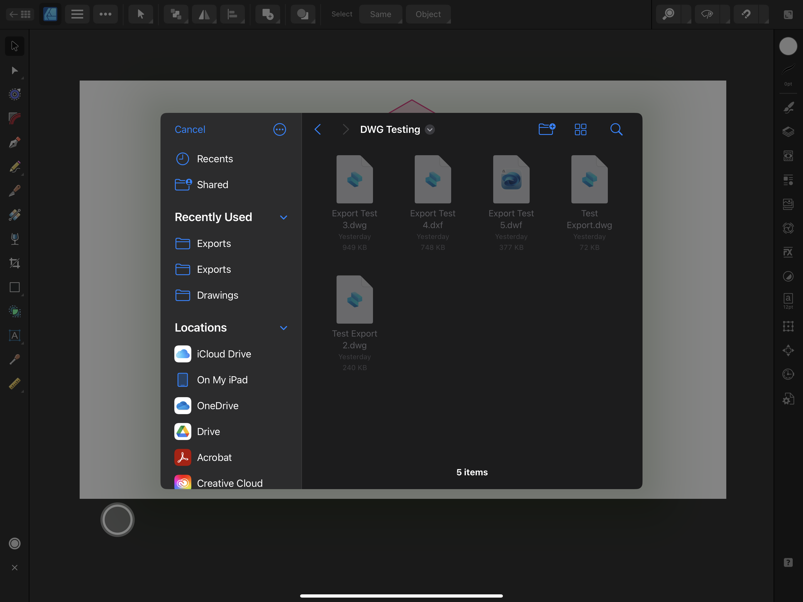 DXF DWG Files Importing To IPad Greyed Out Designer V2 Affinity On 