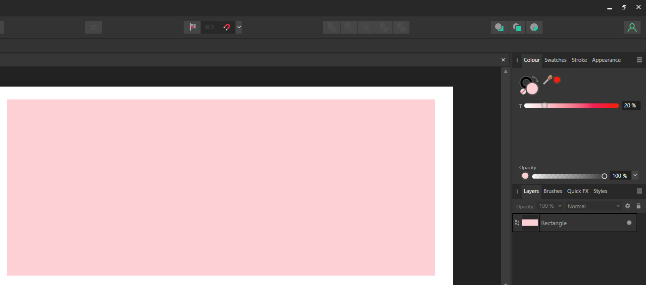 How to make a 20 tint of a color in Affinity Designer Affinity on