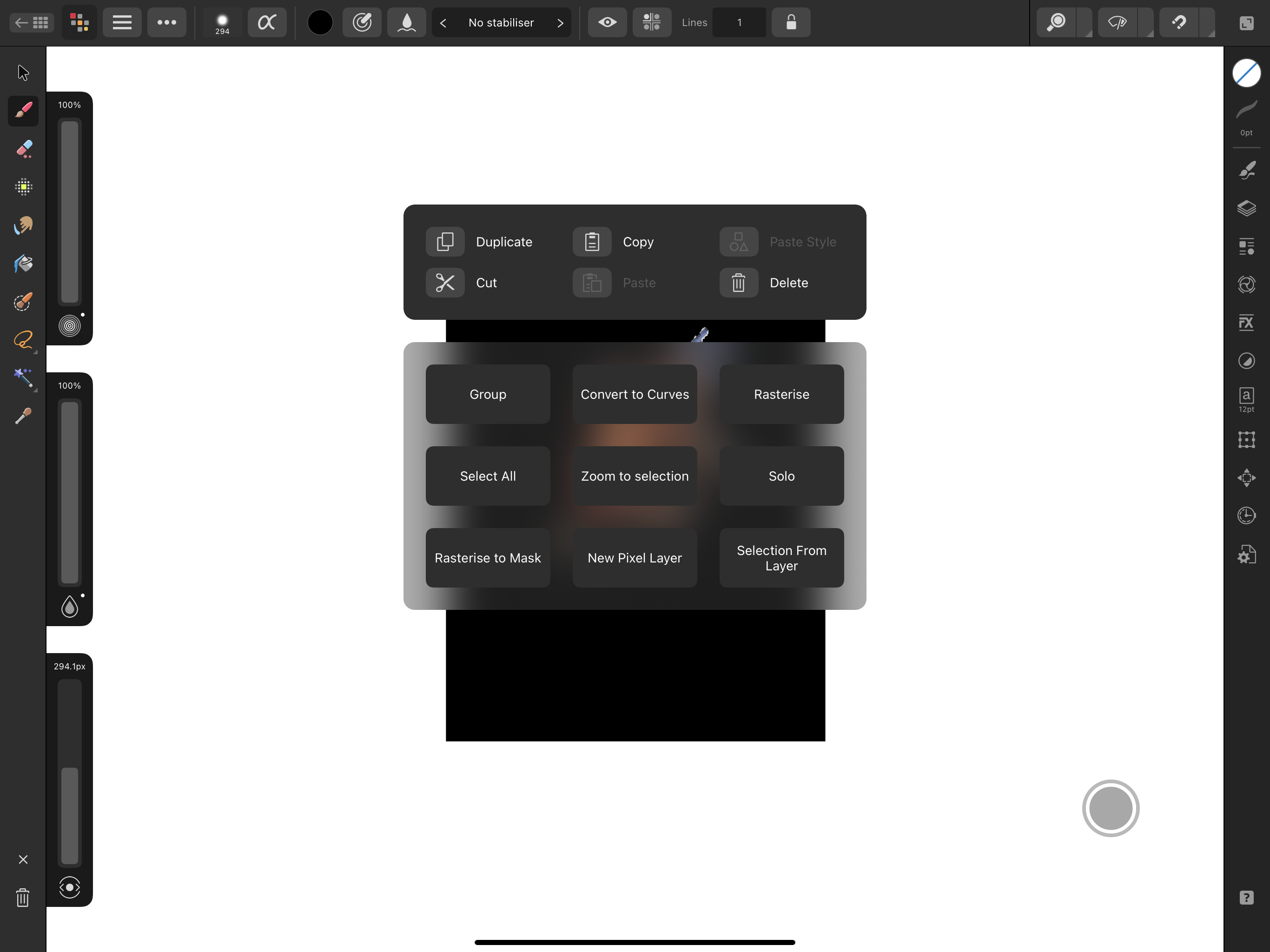 Affinity Designer V2 pixel persona - no invert selection option? - iPad ...