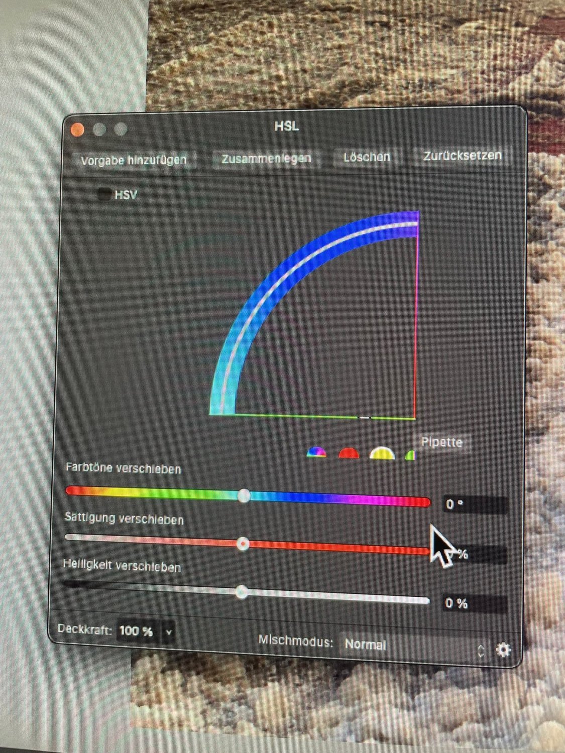 HSL adjustment Affinity on Desktop Questions (macOS and Windows