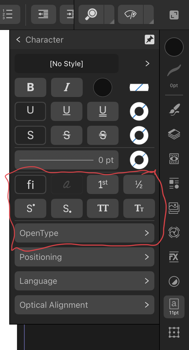 Typography panel on iPad? Affinity on iPad Questions Affinity Forum