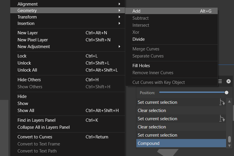 Invalid command executed when using custom shortcut - Affinity on ...