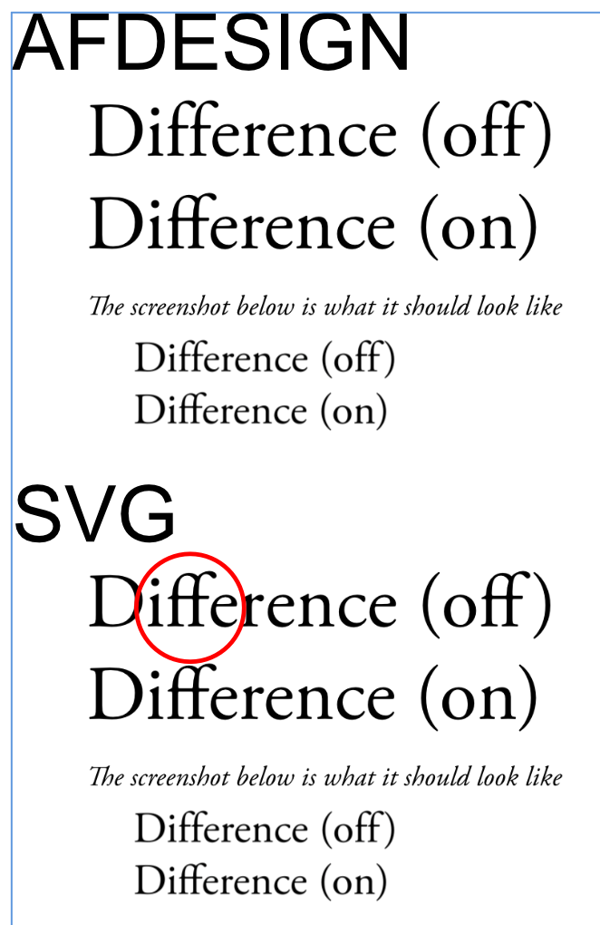 Ligatures is locked on in Affinity Photo and Publisher with font