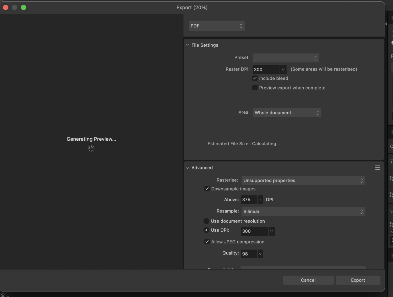 Affinity Publisher not exporting PDF to correct dimensions Affinity