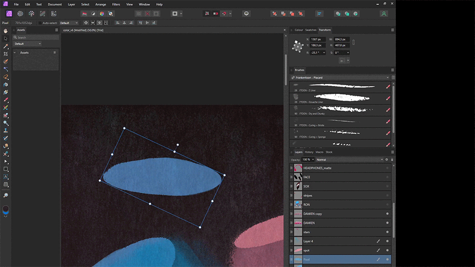 Animate GIFs using Affinity Designer