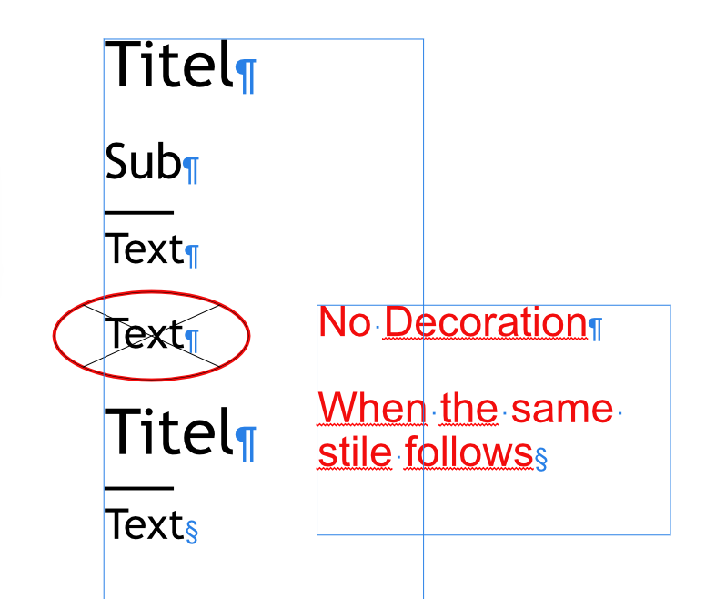 Paragraph styles with decorations that appear twice in a row