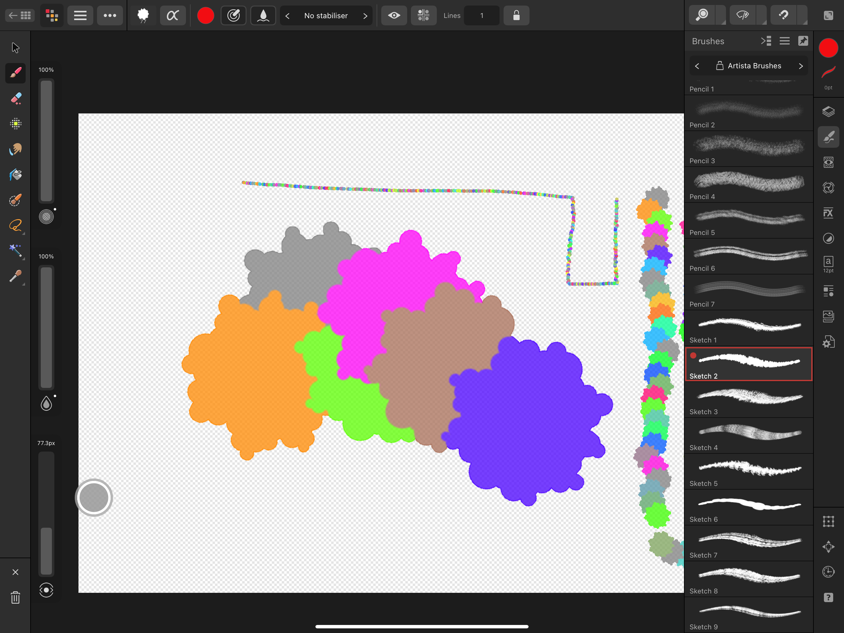 Brush stroke shows multiple colors. How to restore the brush to one ...