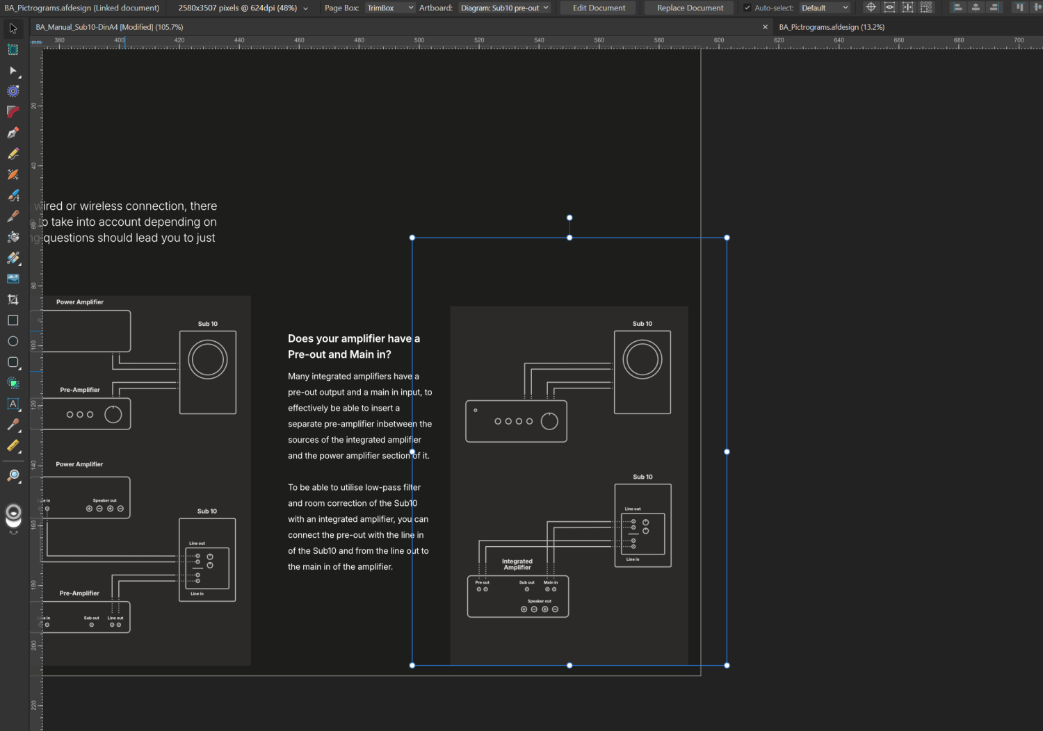 Hide artboard color of placed Designer file in Publisher? - Affinity on